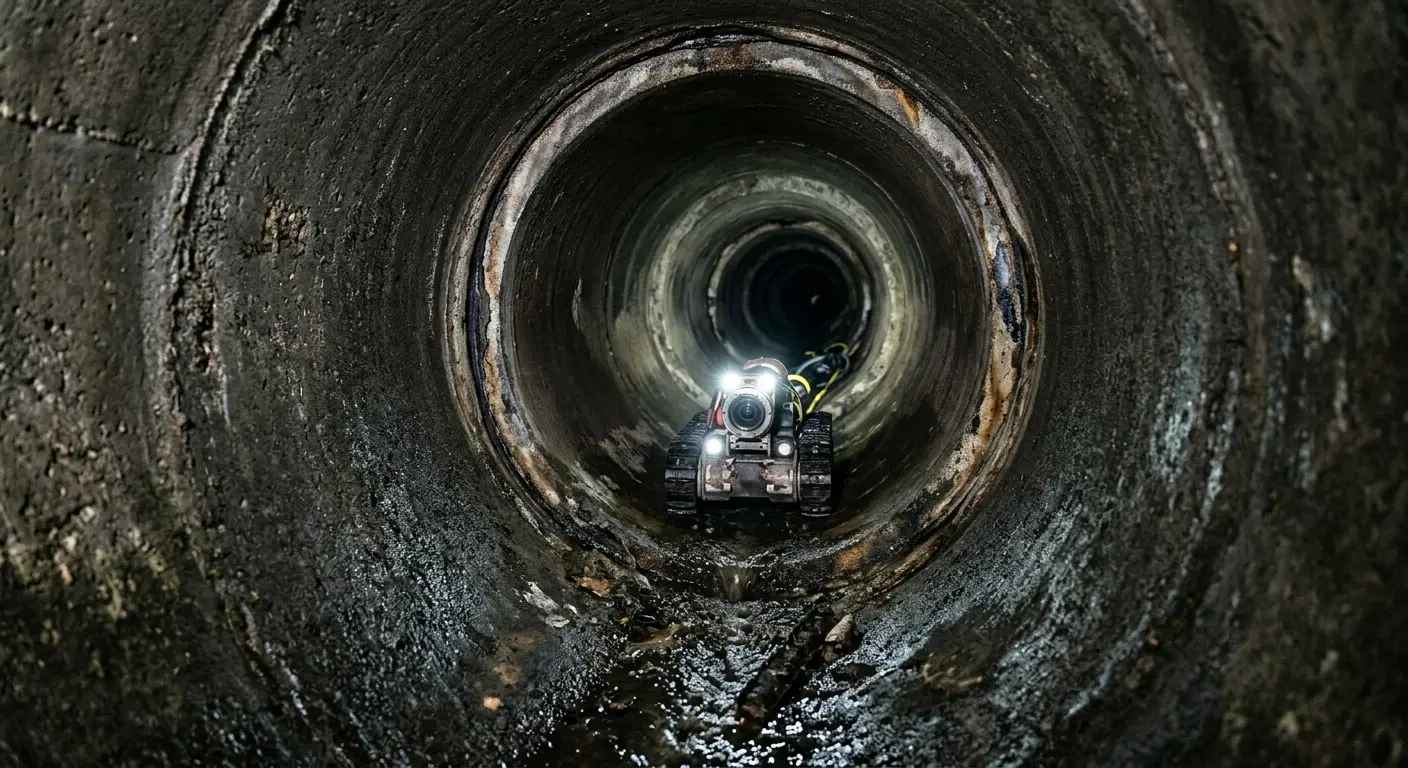 Robotic sewer camera inspecting pipe interior for Sewer Line Repair in Chestnut Ridge